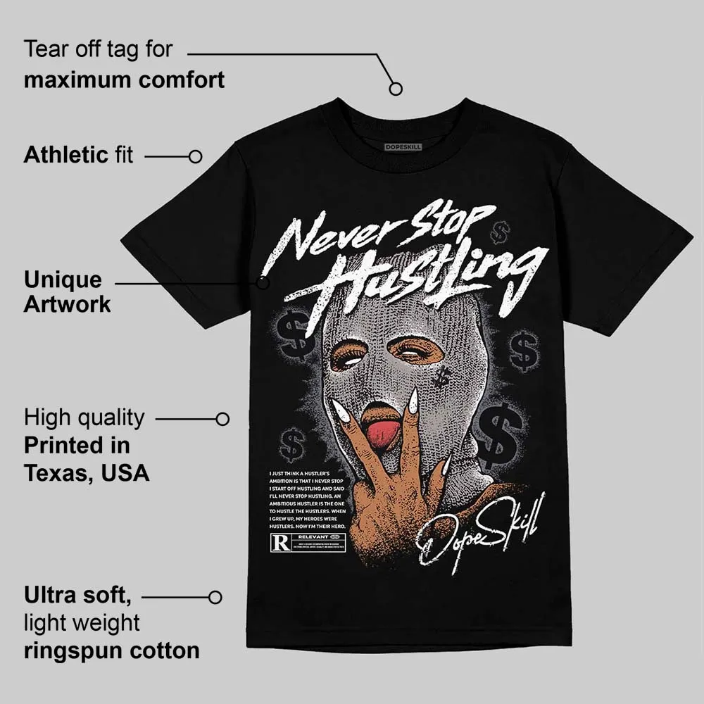 Leather Curb Sneakers White Anthracite DopeSkill T-Shirt Never Stop Hustling Graphic sold by DopeSkill product image thumbnail 3