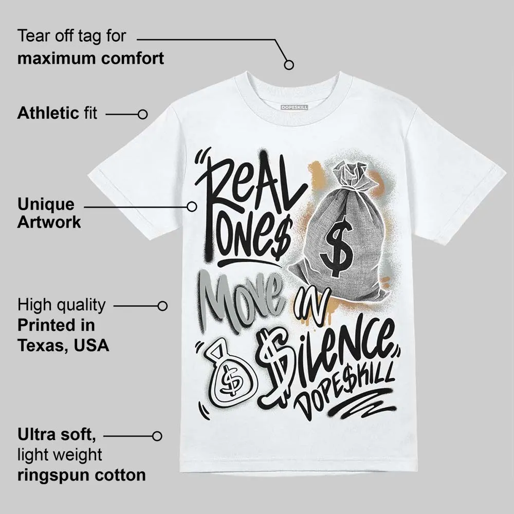 1906R ‘White Gold’ DopeSkill T-Shirt Real Ones Move In Silence Graphic sold by DopeSkill product image thumbnail 3