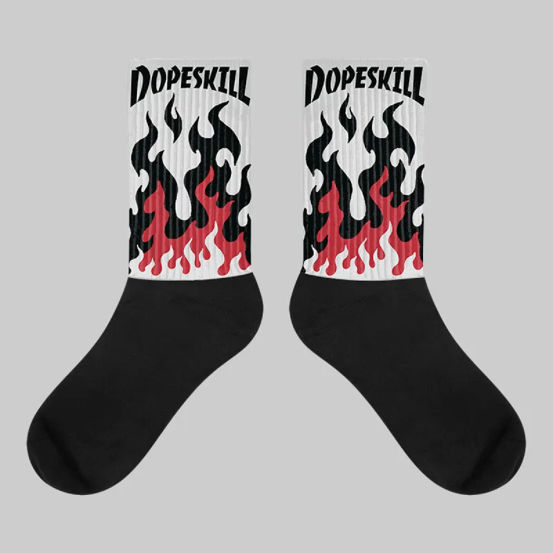 1906R NB Silver Classic Crimson DopeSkill Sublimated Socks FIRE Graphic sold by DopeSkill