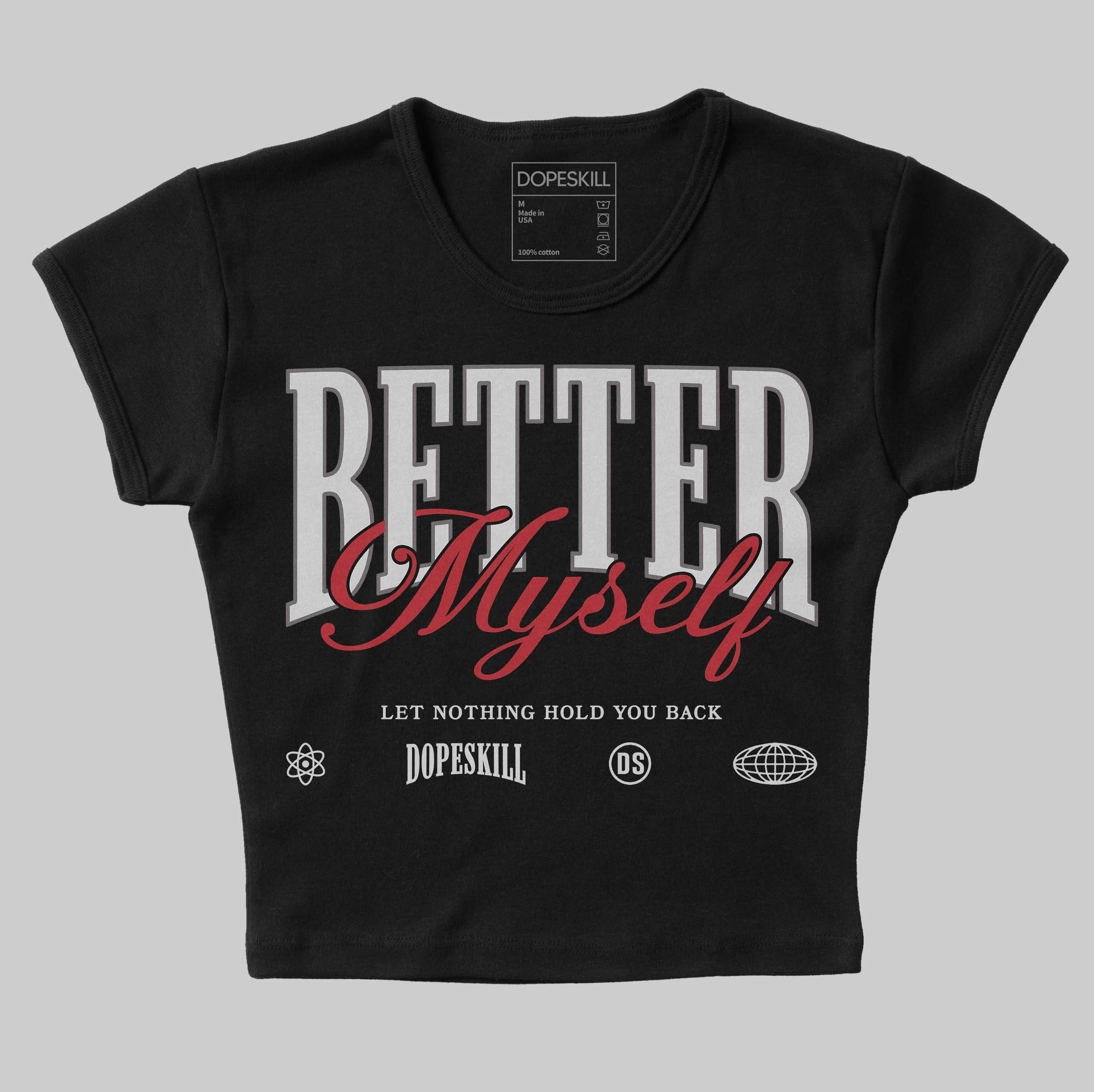 1906R NB Silver Classic Crimson DopeSkill Women's Crop Top Better Myself Graphic sold by DopeSkill product image thumbnail 2