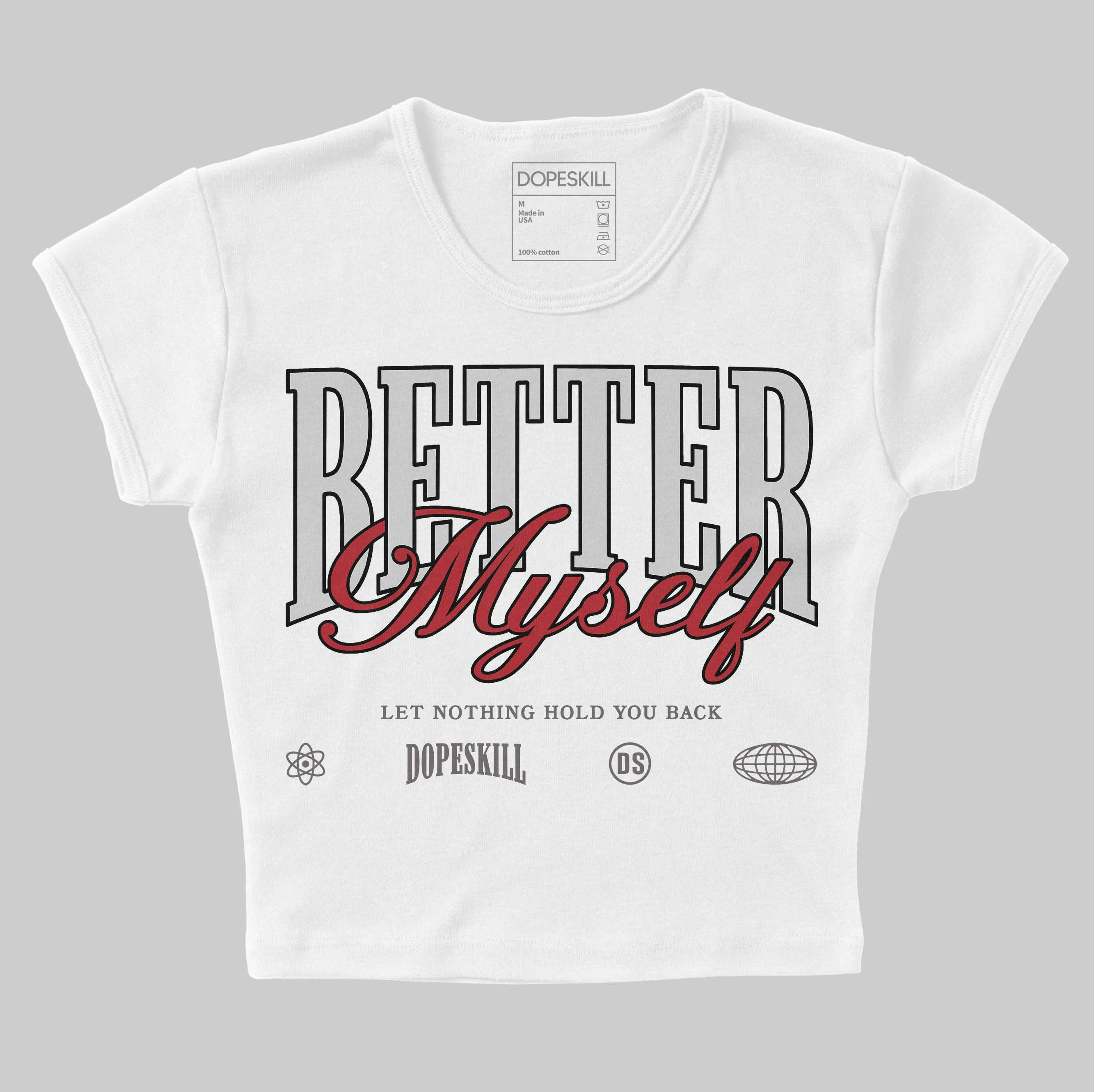 1906R NB Silver Classic Crimson DopeSkill Women's Crop Top Better Myself Graphic sold by DopeSkill