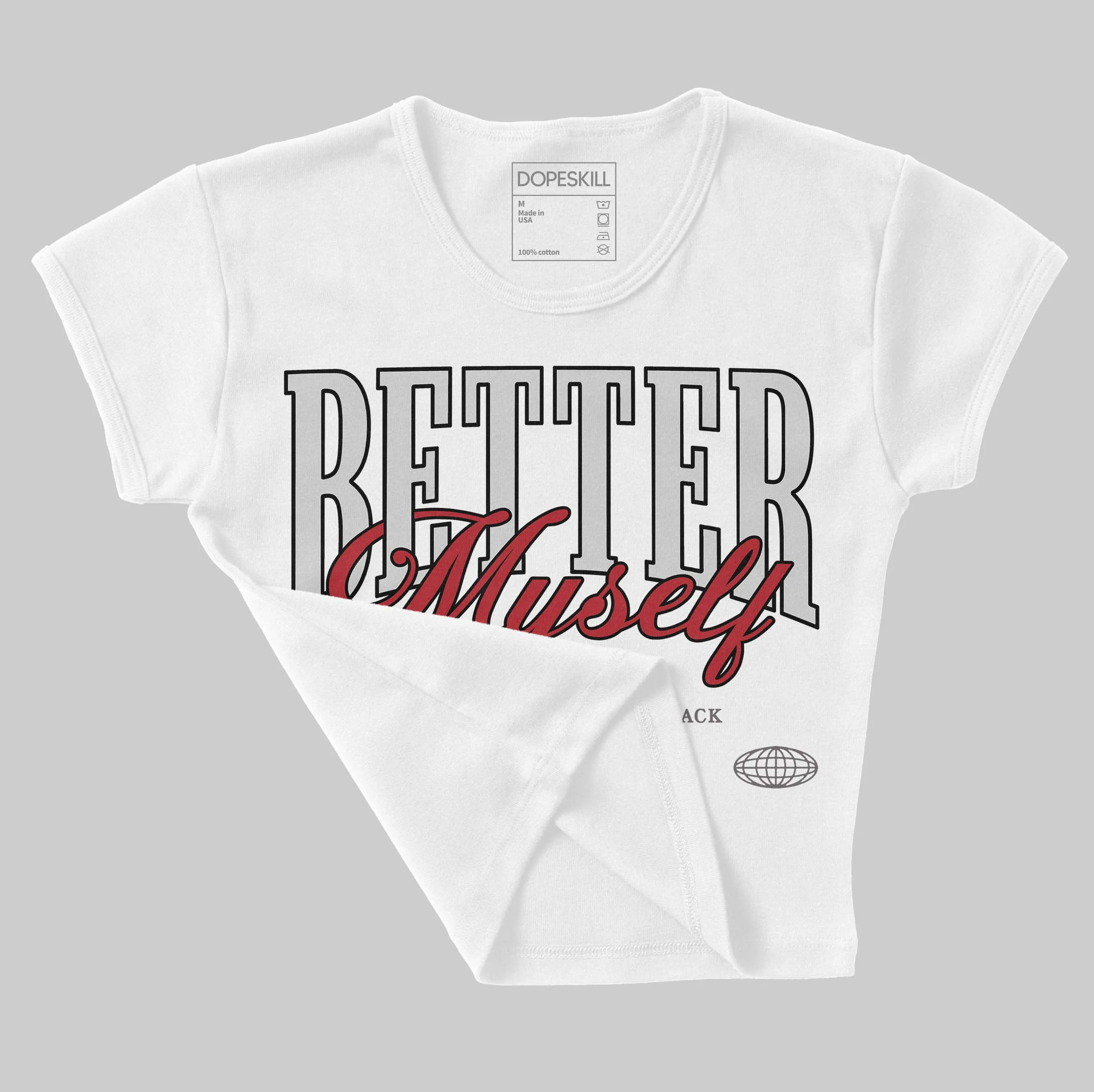 1906R NB Silver Classic Crimson DopeSkill Women's Crop Top Better Myself Graphic sold by DopeSkill product image thumbnail 3