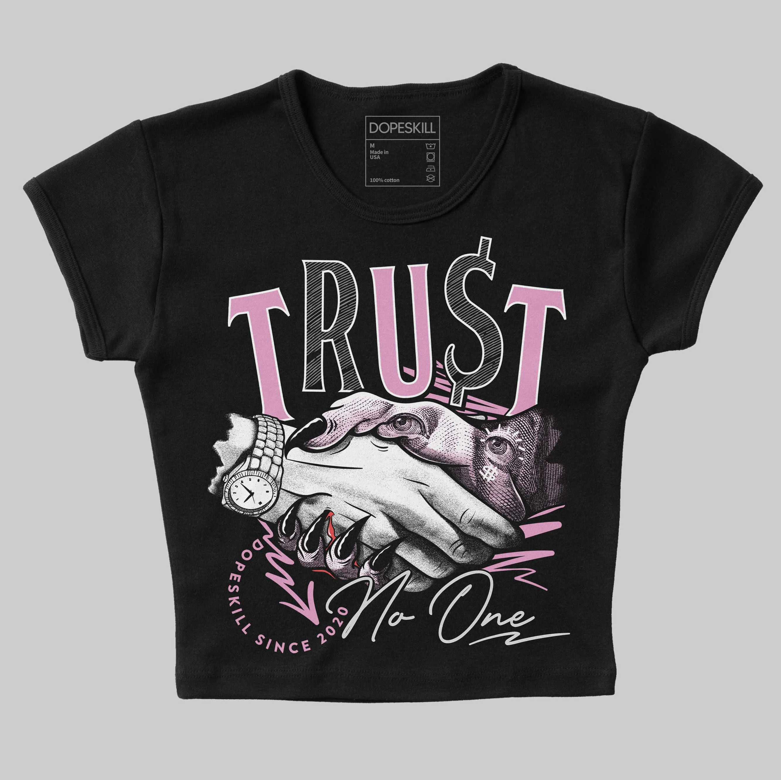 Orchid 4s DopeSkill Women's Crop Top Trust No One Graphic sold by DopeSkill product image thumbnail 2