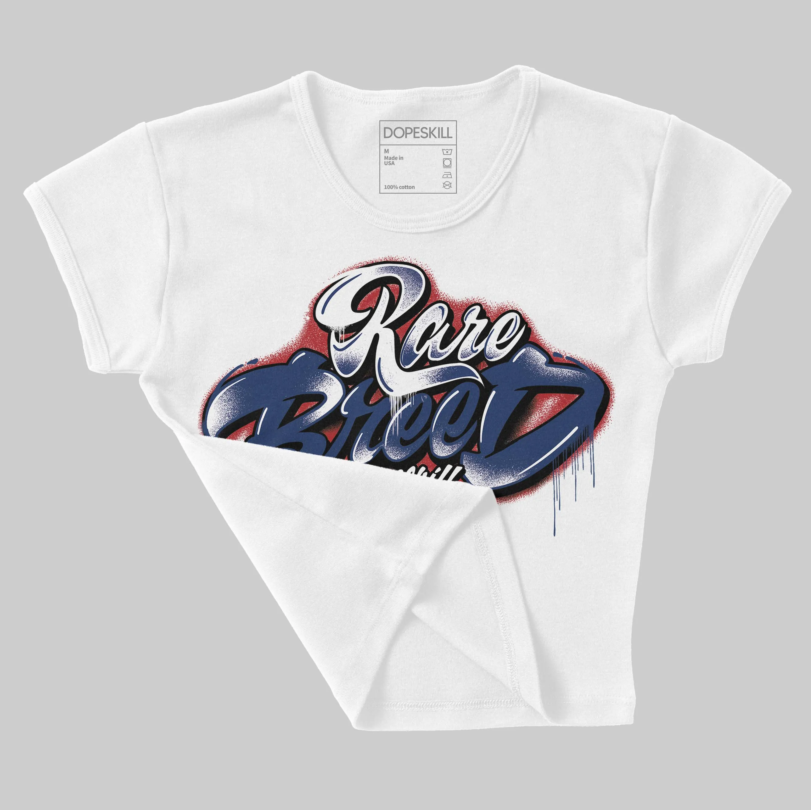 Midnight Navy 1s DopeSkill Women's Crop Top Rare Breed Type Graphic sold by DopeSkill product image thumbnail 3