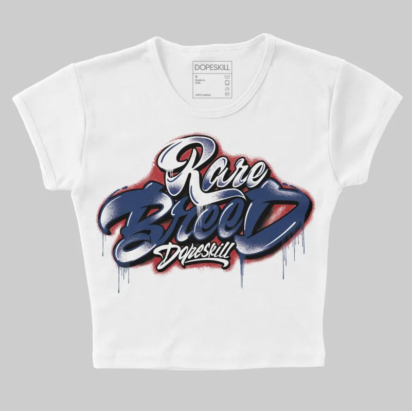 Midnight Navy 1s DopeSkill Women's Crop Top Rare Breed Type Graphic sold by DopeSkill