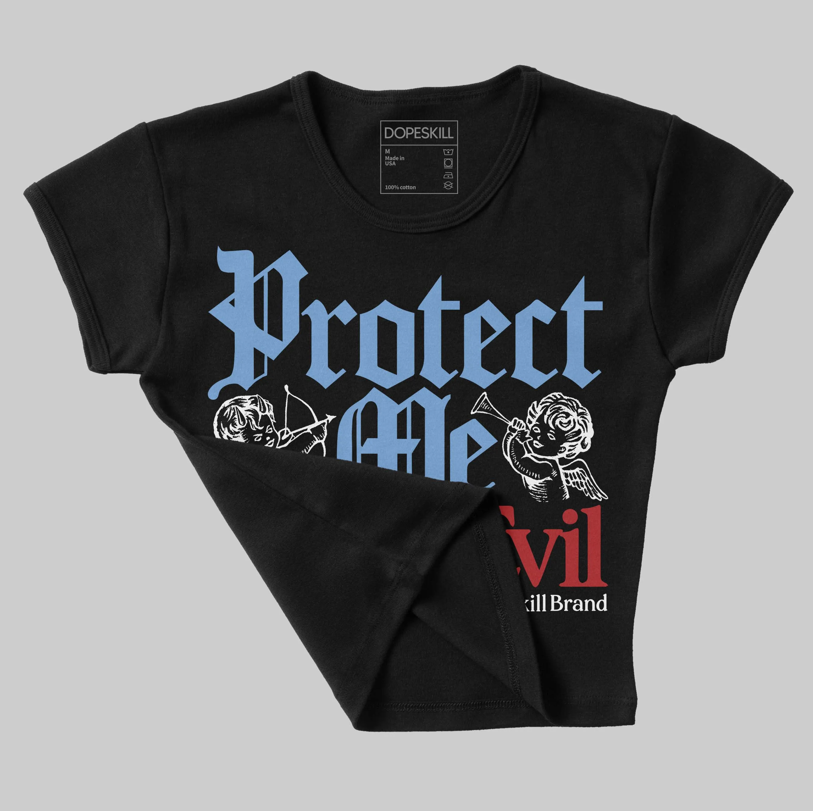 Midnight Navy 1s DopeSkill Women's Crop Top Protect Me From Evil Graphic sold by DopeSkill product image thumbnail 4