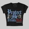 Midnight Navy 1s DopeSkill Women's Crop Top Protect Me From Evil Graphic sold by DopeSkill