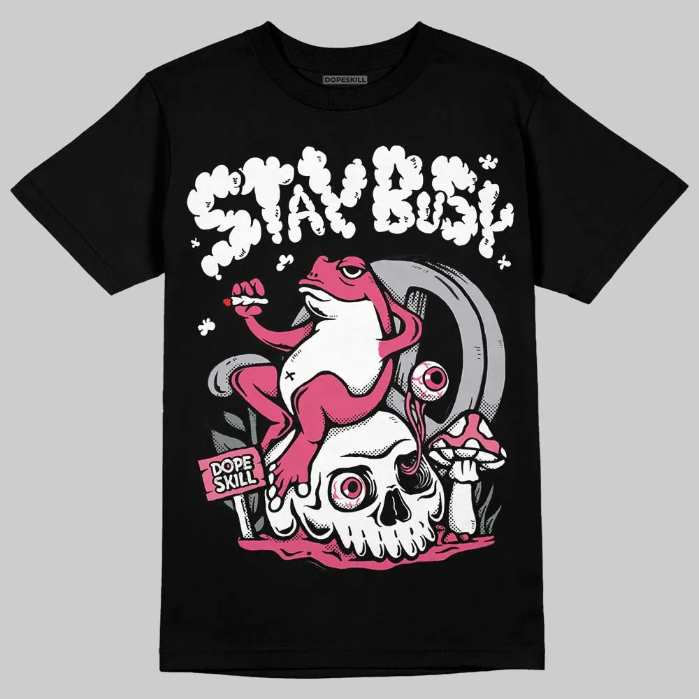 White Fluo Pink DopeSkill T-Shirt Stay Busy Graphic sold by DopeSkill