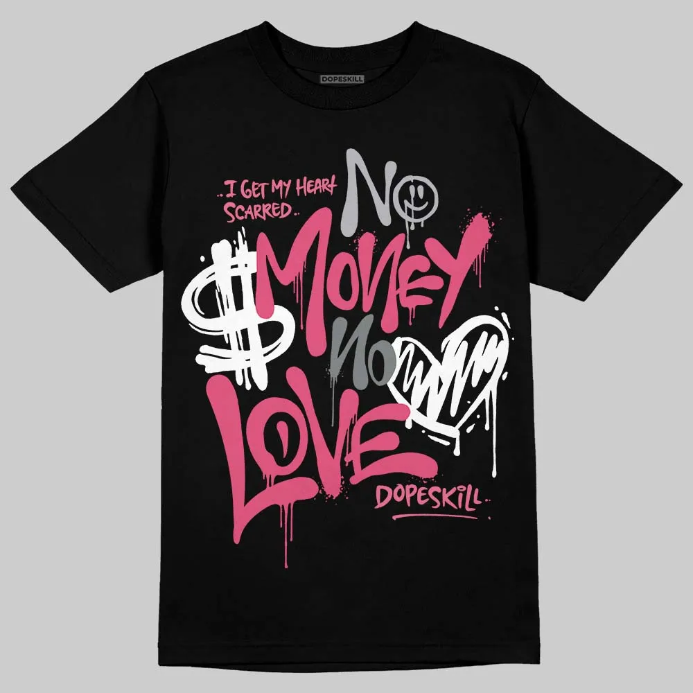 White Fluo Pink DopeSkill T-Shirt No Money No Love Typo Graphic sold by DopeSkill