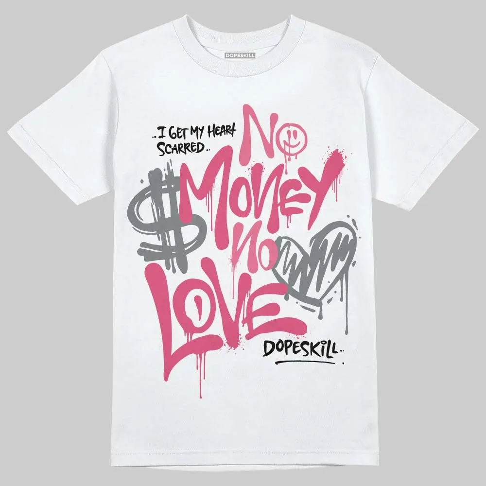 White Fluo Pink DopeSkill T-Shirt No Money No Love Typo Graphic sold by DopeSkill product image thumbnail 2
