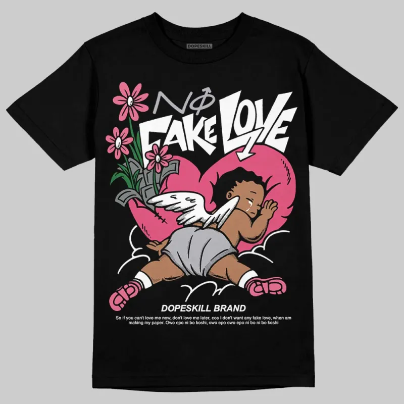 White Fluo Pink DopeSkill T-Shirt No Fake Love Graphic sold by DopeSkill