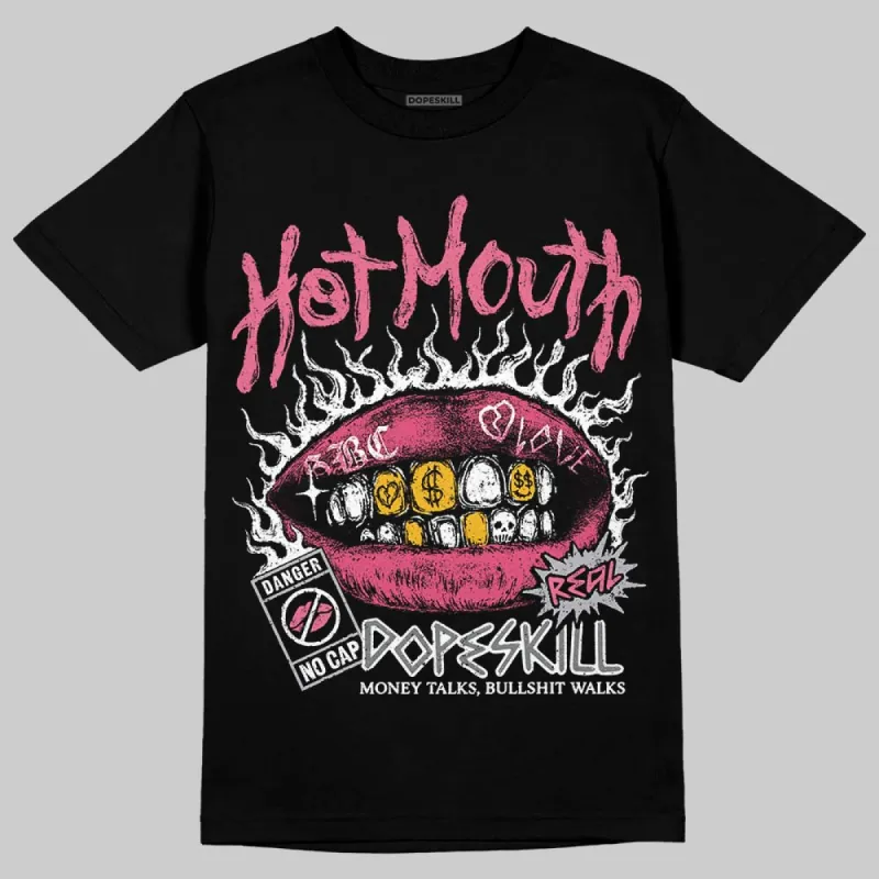 White Fluo Pink DopeSkill T-Shirt Hot Mouth Graphic sold by DopeSkill