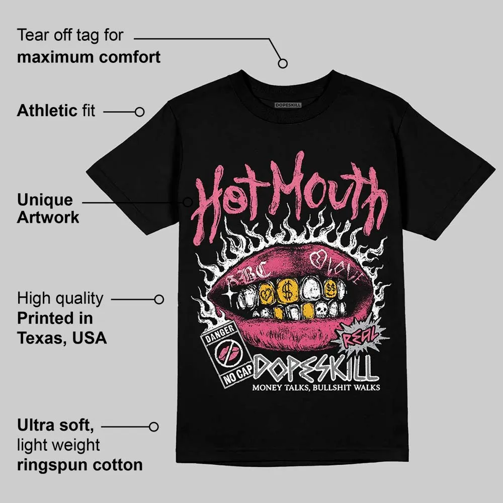 White Fluo Pink DopeSkill T-Shirt Hot Mouth Graphic sold by DopeSkill product image thumbnail 3