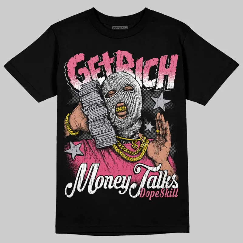 White Fluo Pink DopeSkill T-Shirt Get Rich Graphic sold by DopeSkill