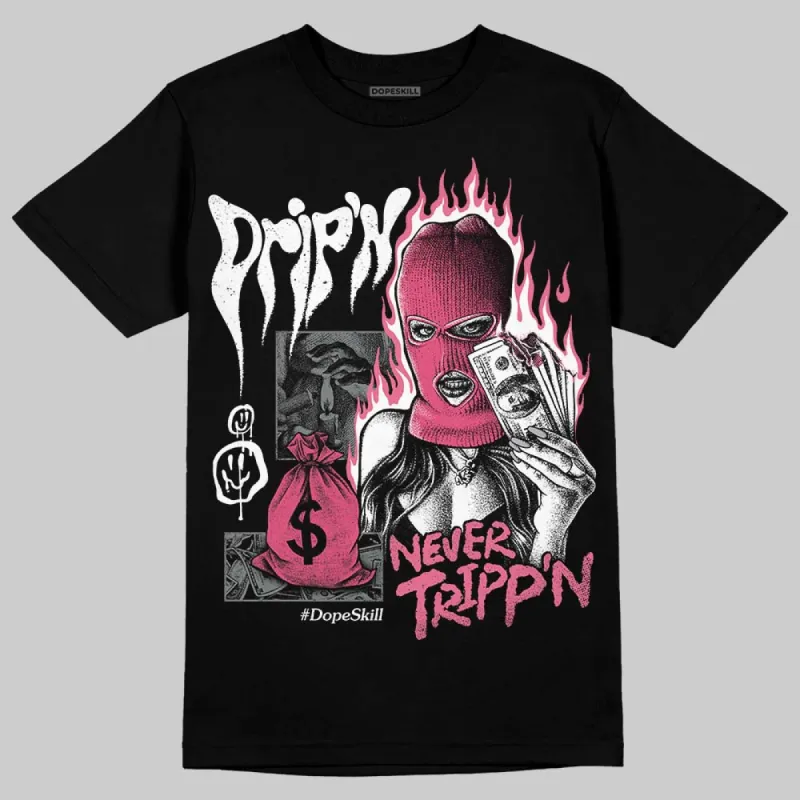 White Fluo Pink DopeSkill T-Shirt Drip'n Never Tripp'n Graphic sold by DopeSkill