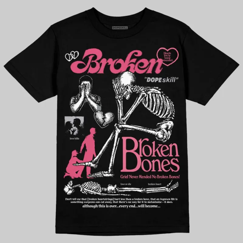 White Fluo Pink DopeSkill T-Shirt Broken Bones Graphic sold by DopeSkill