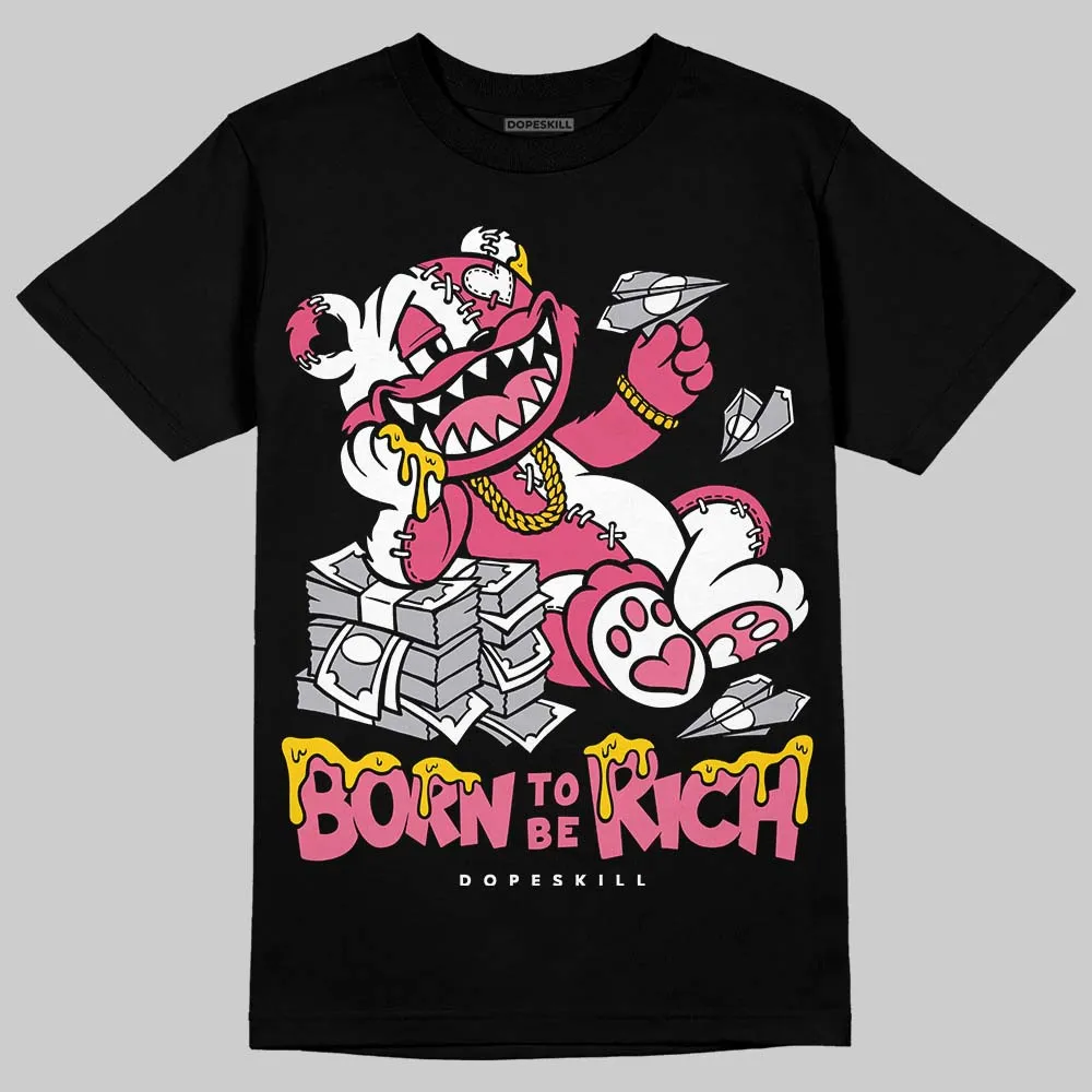 White Fluo Pink DopeSkill T-Shirt Born To Be Rich Graphic sold by DopeSkill