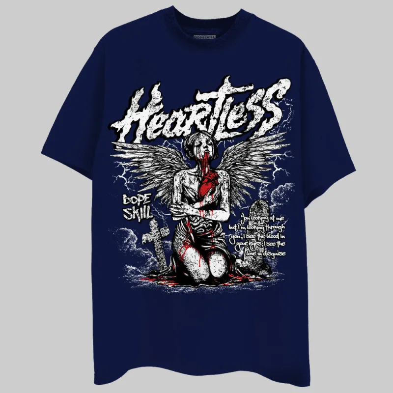 Midnight Navy 3s DopeSkill Navy T-shirt Heartless Graphic sold by DopeSkill