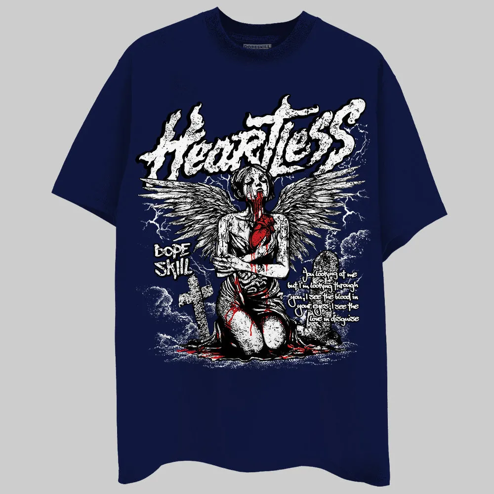 Midnight Navy 3s DopeSkill Navy T-shirt Heartless Graphic sold by DopeSkill