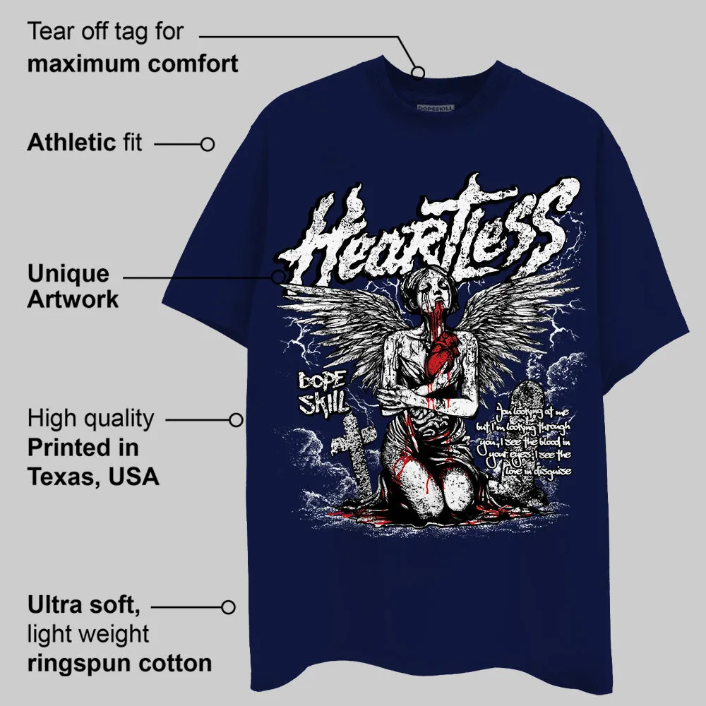 Midnight Navy 3s DopeSkill Navy T-shirt Heartless Graphic sold by DopeSkill product image thumbnail 2