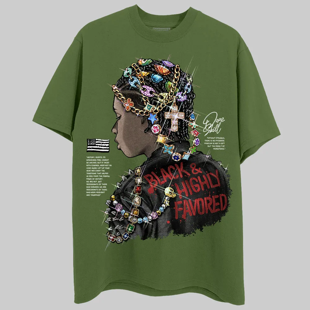 Black and Highly Favored Graphic Unisex DopeSkill T-shirt sold by DopeSkill product image thumbnail 4