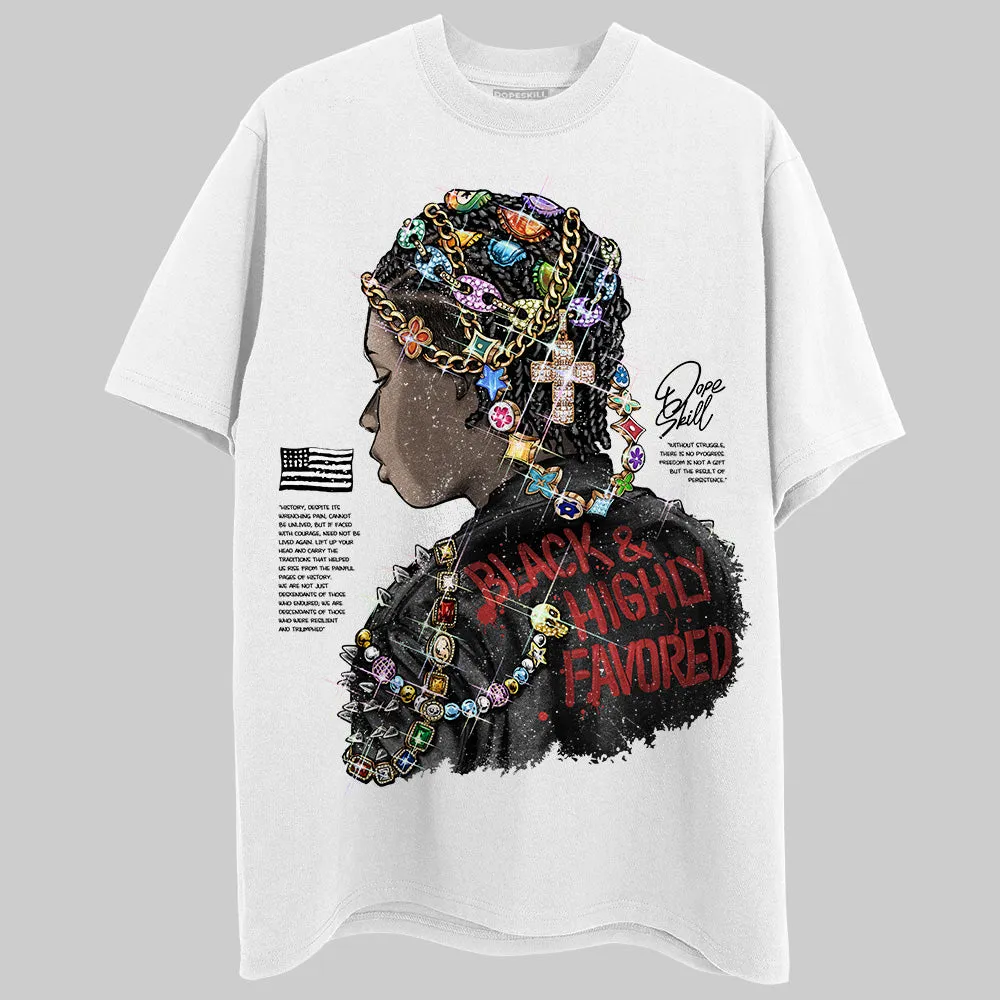 Black and Highly Favored Graphic Unisex DopeSkill T-shirt sold by DopeSkill product image thumbnail 2