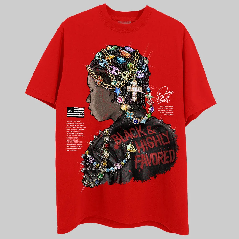 Black and Highly Favored Graphic Unisex DopeSkill T-shirt sold by DopeSkill product image thumbnail 3