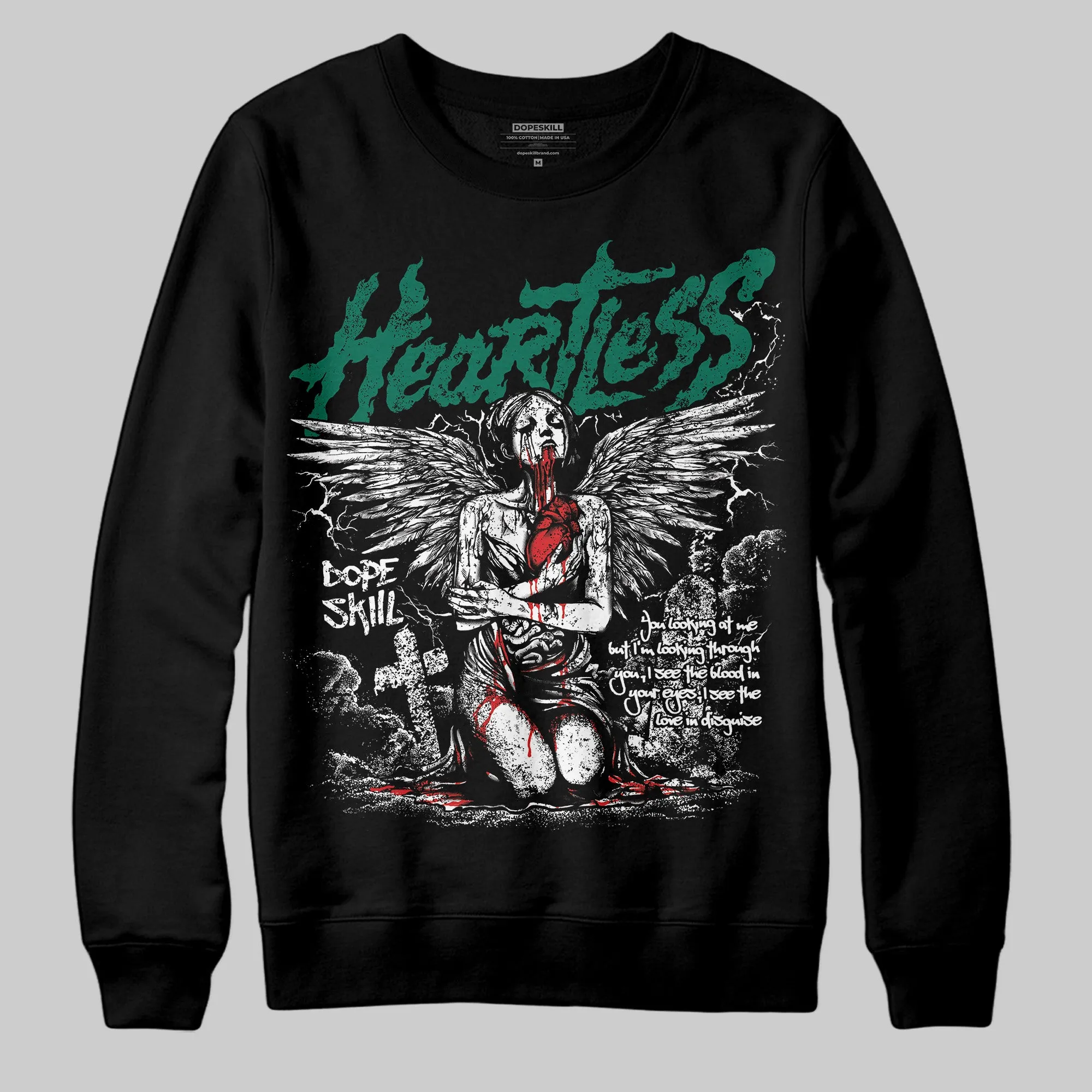 Oxidized Green 4s DopeSkill Sweatshirt Heartless Graphic sold by DopeSkill product image thumbnail 2