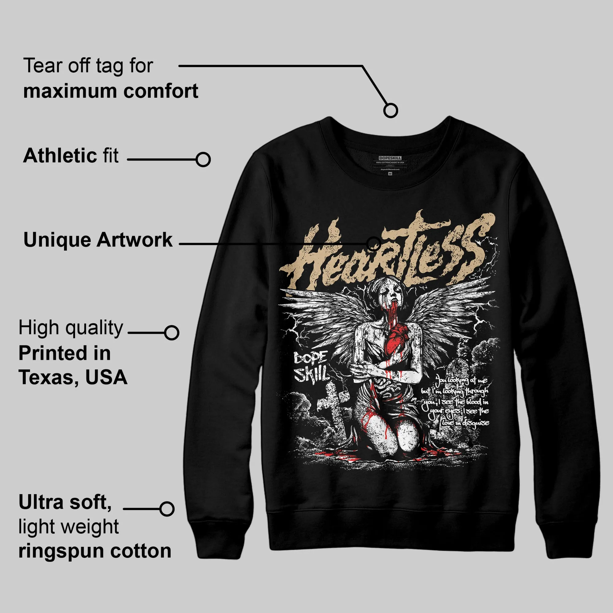 TAN Collection DopeSkill Sweatshirt Heartless Graphic sold by DopeSkill product image thumbnail 3