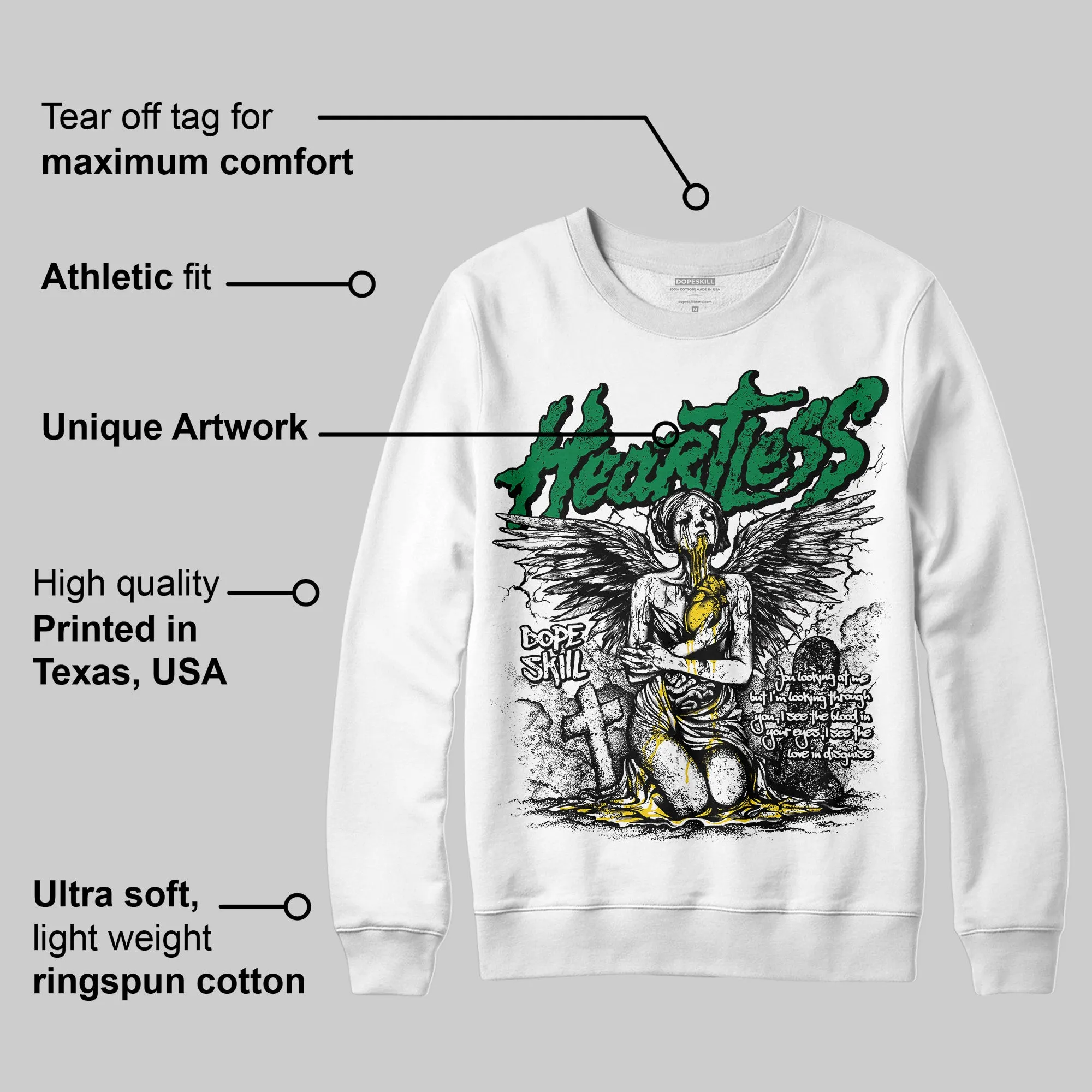 Green Collection DopeSkill Sweatshirt Heartless Graphic sold by DopeSkill product image thumbnail 3