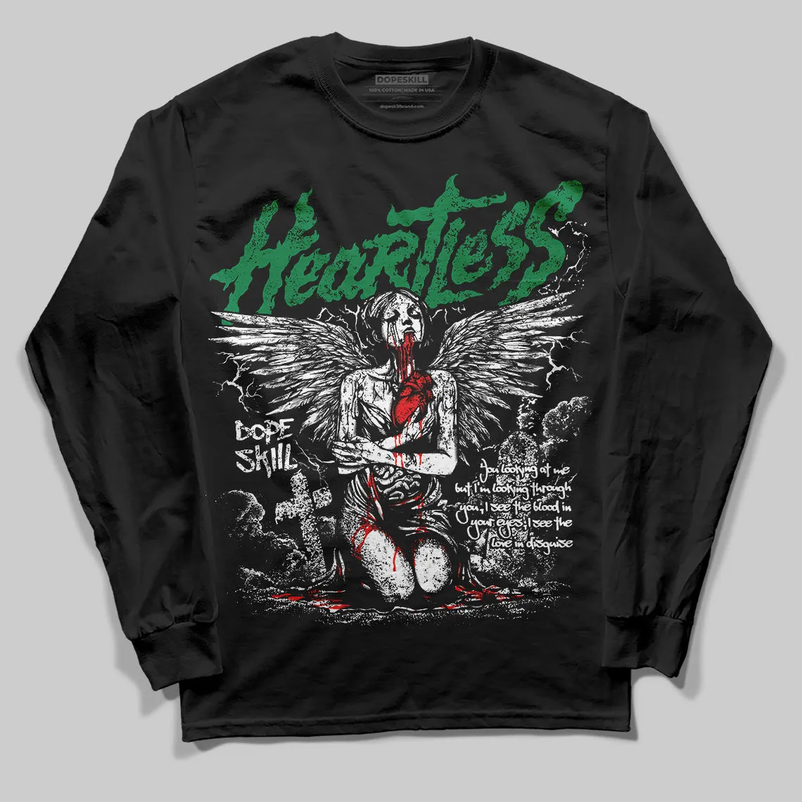Lucky Green 5s DopeSkill Long Sleeve T-Shirt Heartless Graphic sold by DopeSkill product image thumbnail 2