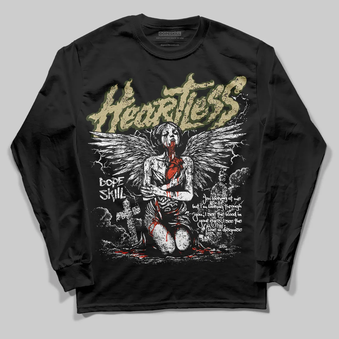 Olive Collection DopeSkill Long Sleeve T-Shirt Heartless Graphic sold by DopeSkill product image thumbnail 2