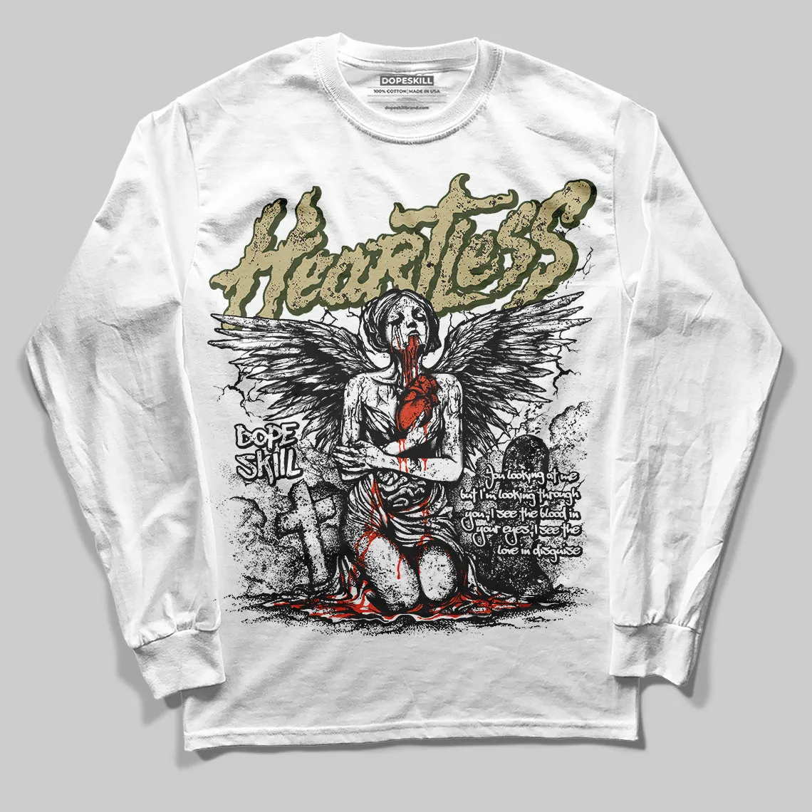 Olive Collection DopeSkill Long Sleeve T-Shirt Heartless Graphic sold by DopeSkill
