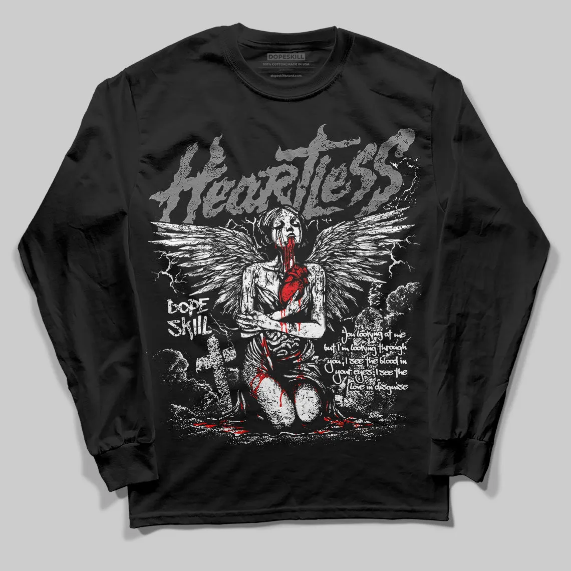 Grey Collection DopeSkill Long Sleeve T-Shirt Heartless Graphic sold by DopeSkill product image thumbnail 2