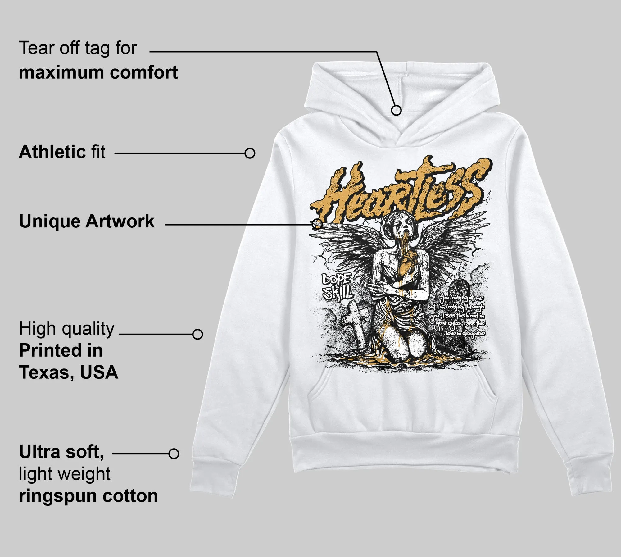 Gratitude 11s DopeSkill Hoodie Sweatshirt Heartless Graphic sold by DopeSkill product image thumbnail 3