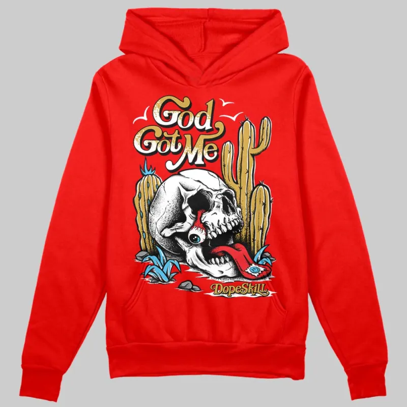 Red Collection DopeSkill Red Hoodie Sweatshirt God Got Me Graphic sold by DopeSkill