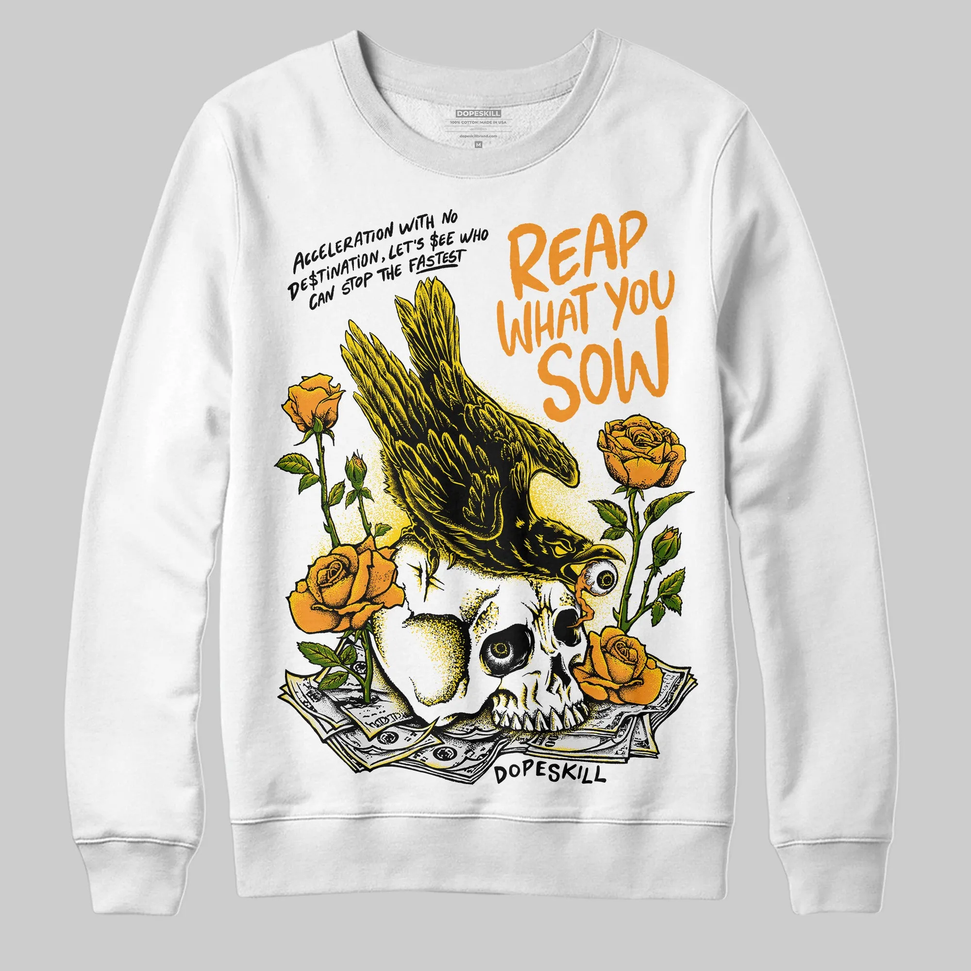 Yellow Ochre 6s DopeSkill Sweatshirt Reap What You Sow Graphic sold by DopeSkill product image thumbnail 2