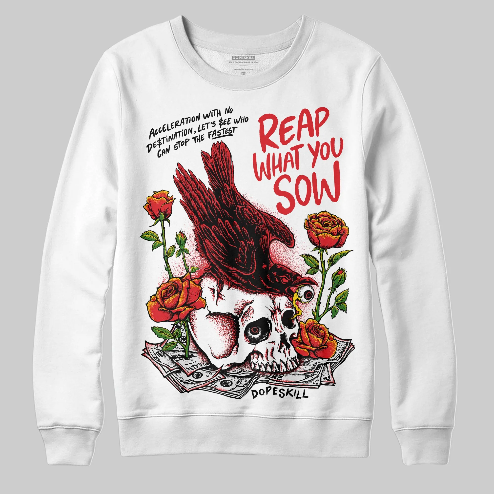 Red Cement 4S DopeSkill Sweatshirt Reap What You Sow Graphic sold by DopeSkill