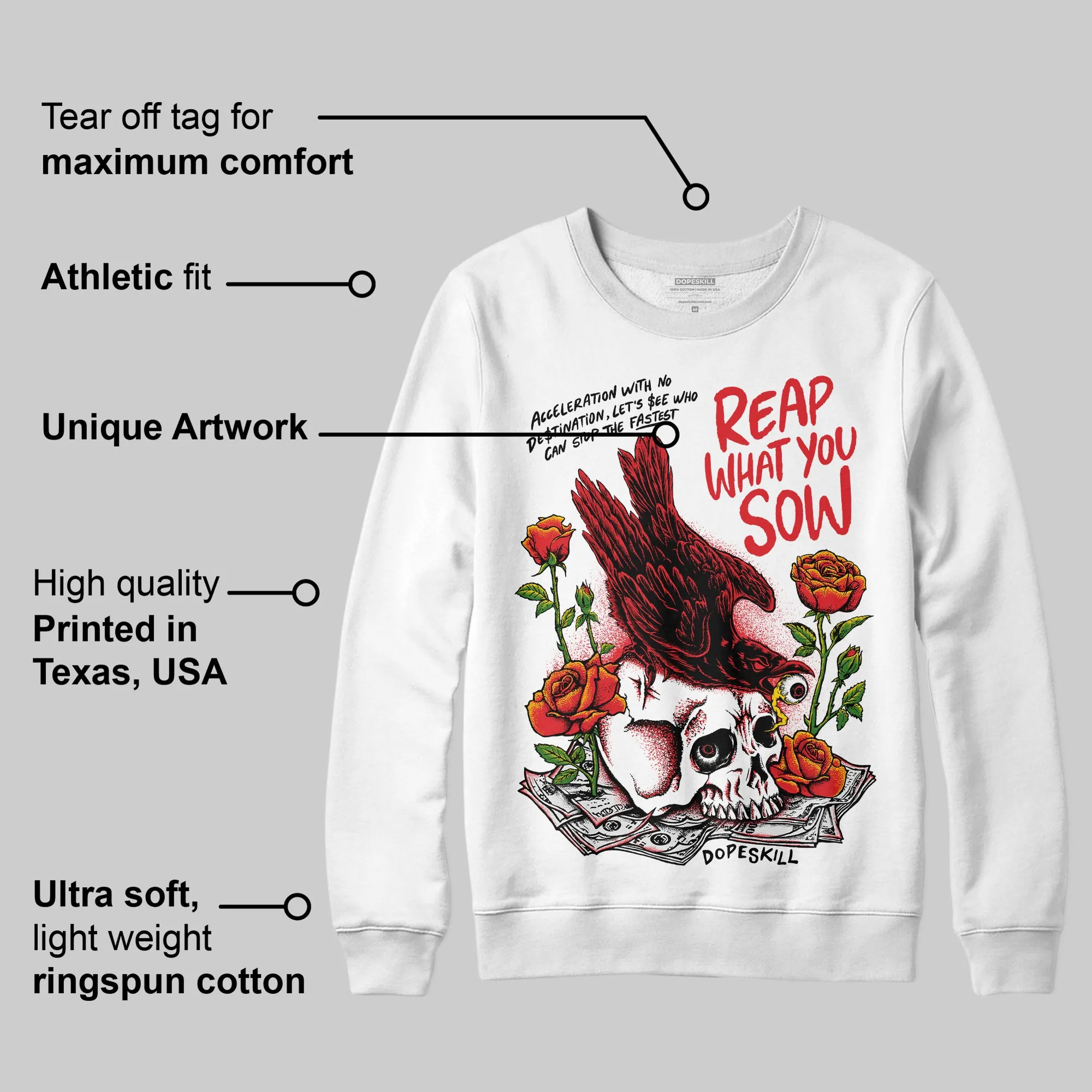 Red Cement 4S DopeSkill Sweatshirt Reap What You Sow Graphic sold by DopeSkill product image thumbnail 3