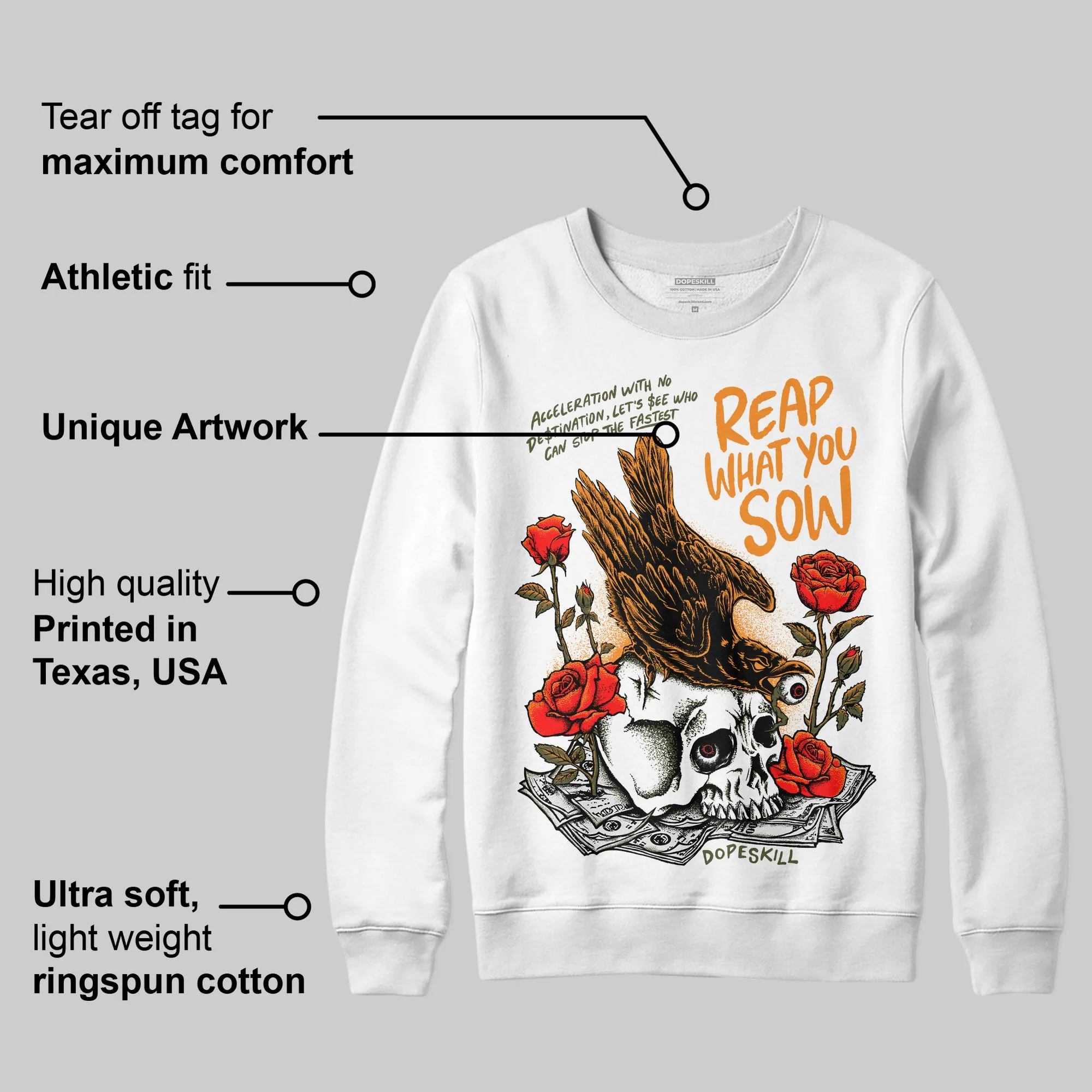 Olive 5s DopeSkill Sweatshirt Reap What You Sow Graphic sold by DopeSkill product image thumbnail 3