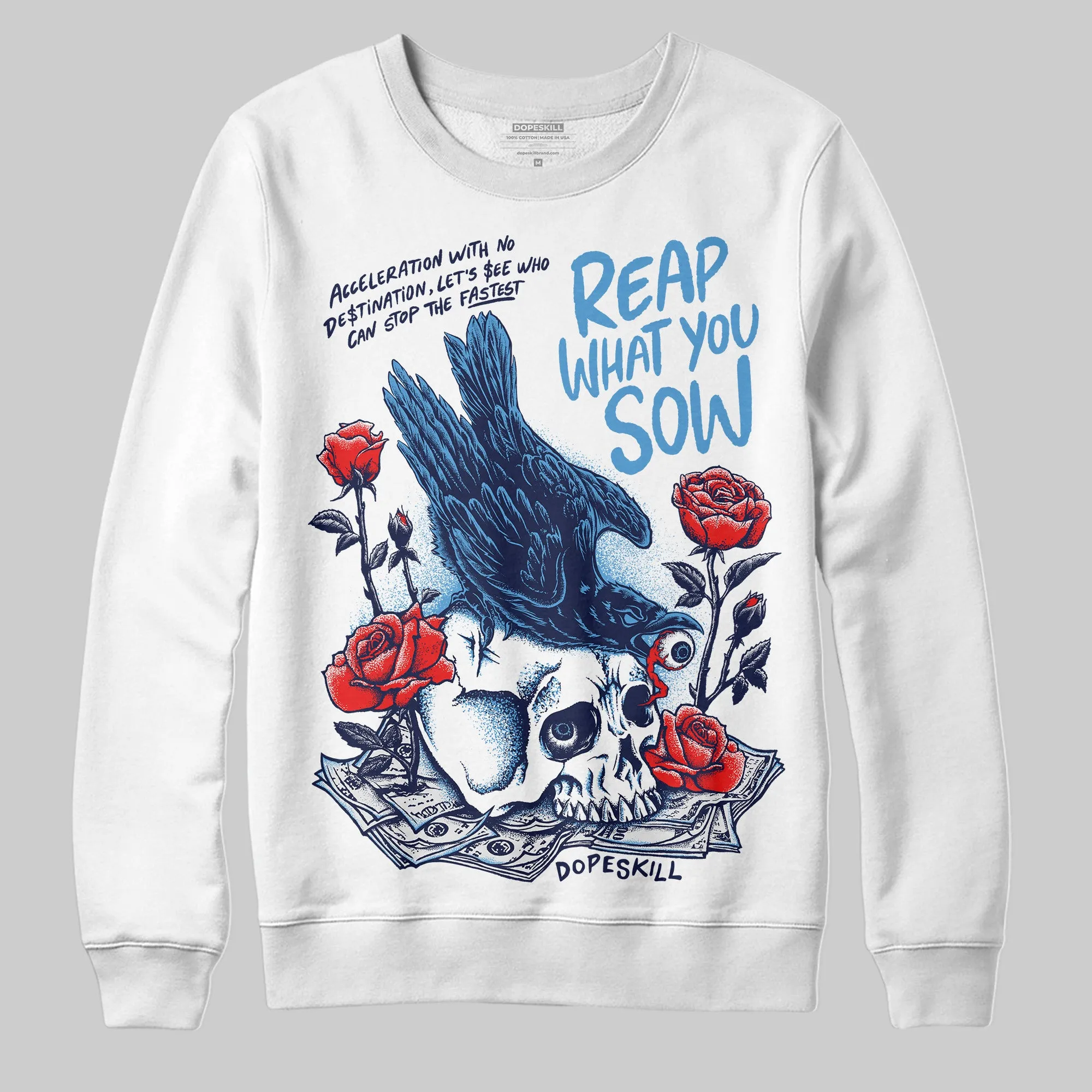 Midnight Navy 3s DopeSkill Sweatshirt Reap What You Sow Graphic sold by DopeSkill