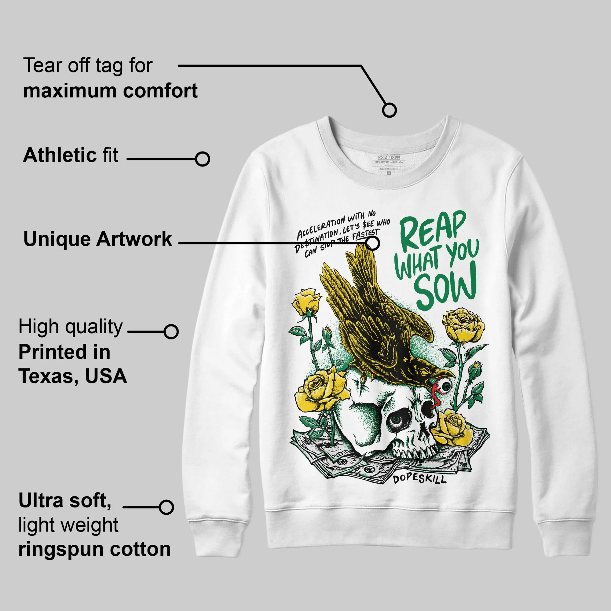 Lucky Green 5s DopeSkill Sweatshirt Reap What You Sow Graphic sold by DopeSkill product image thumbnail 3