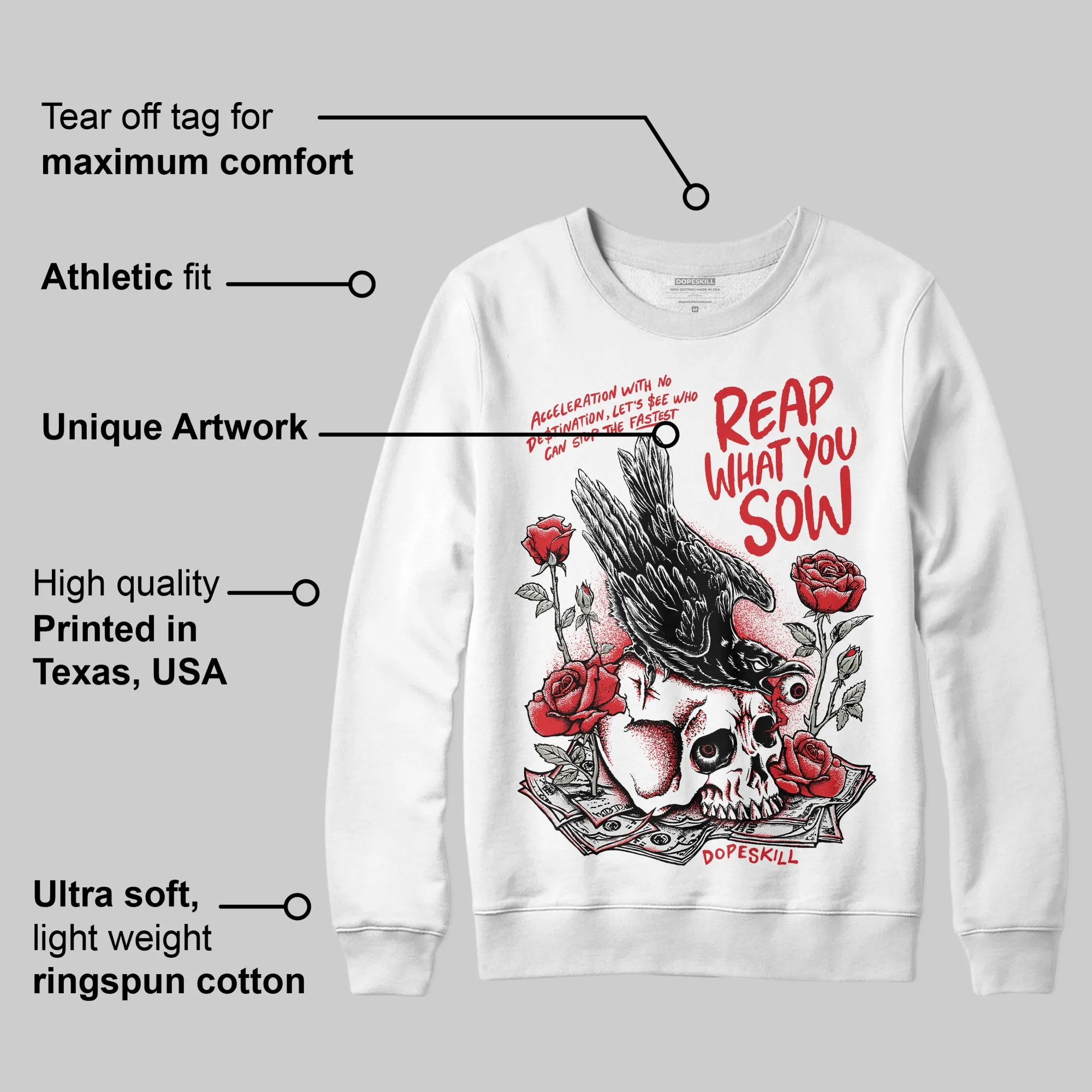 Fire Red 3s DopeSkill Sweatshirt Reap What You Sow Graphic sold by DopeSkill product image thumbnail 3