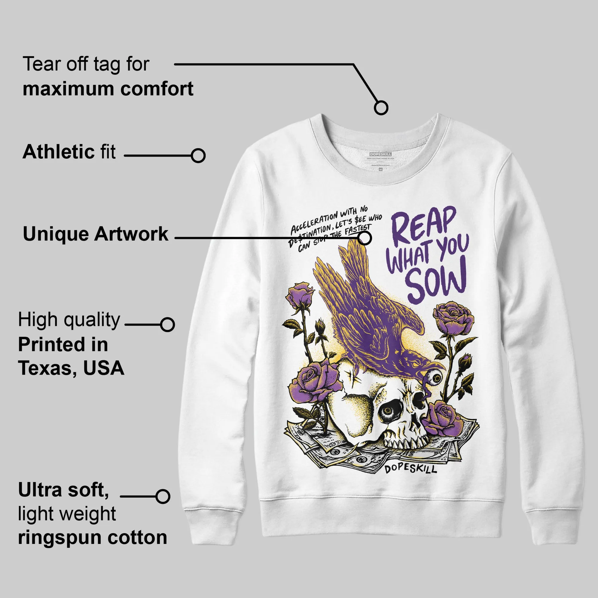 Field Purple 12s DopeSkill Sweatshirt Reap What You Sow Graphic sold by DopeSkill product image thumbnail 3