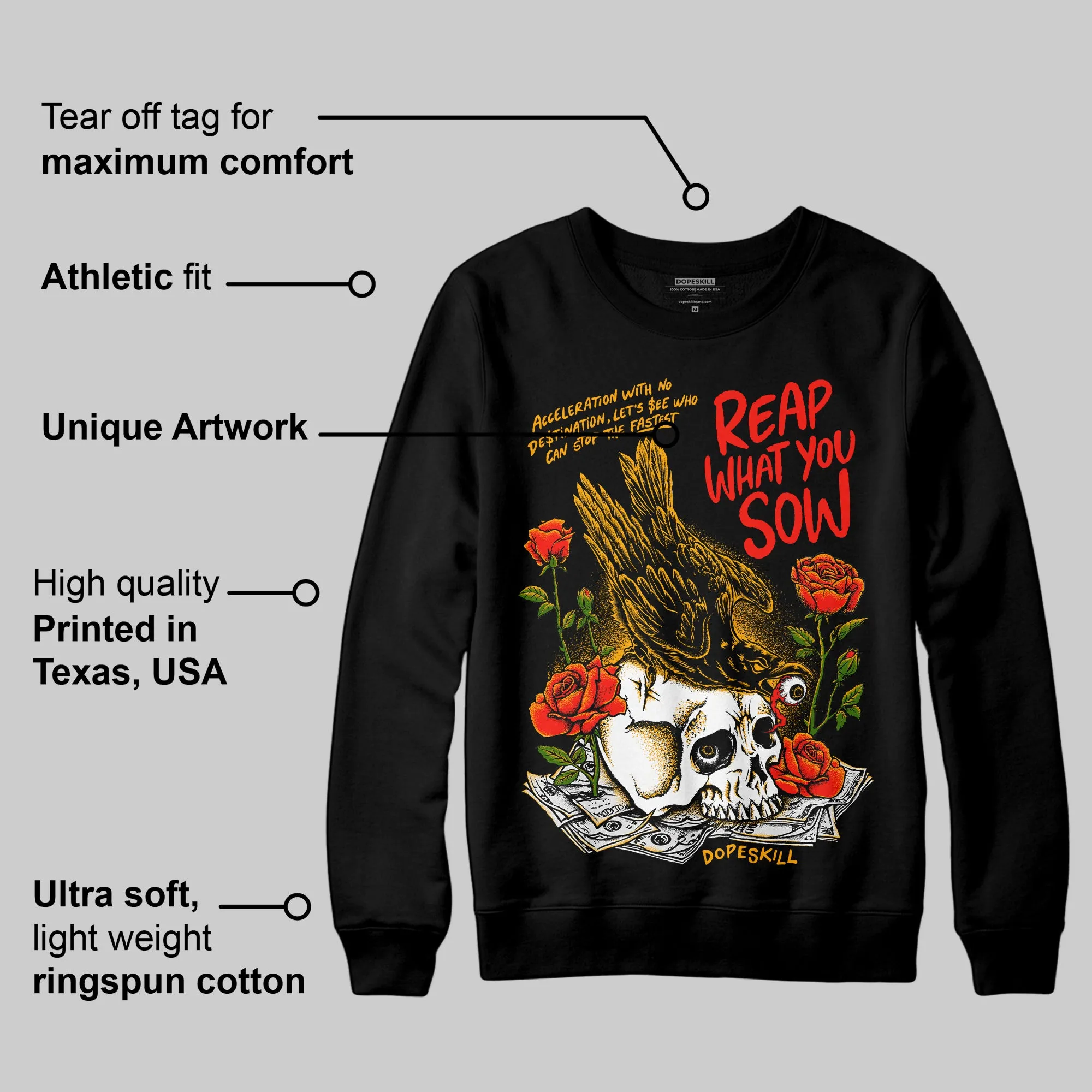Black Taxi 12s DopeSkill Sweatshirt Reap What You Sow Graphic sold by DopeSkill product image thumbnail 3