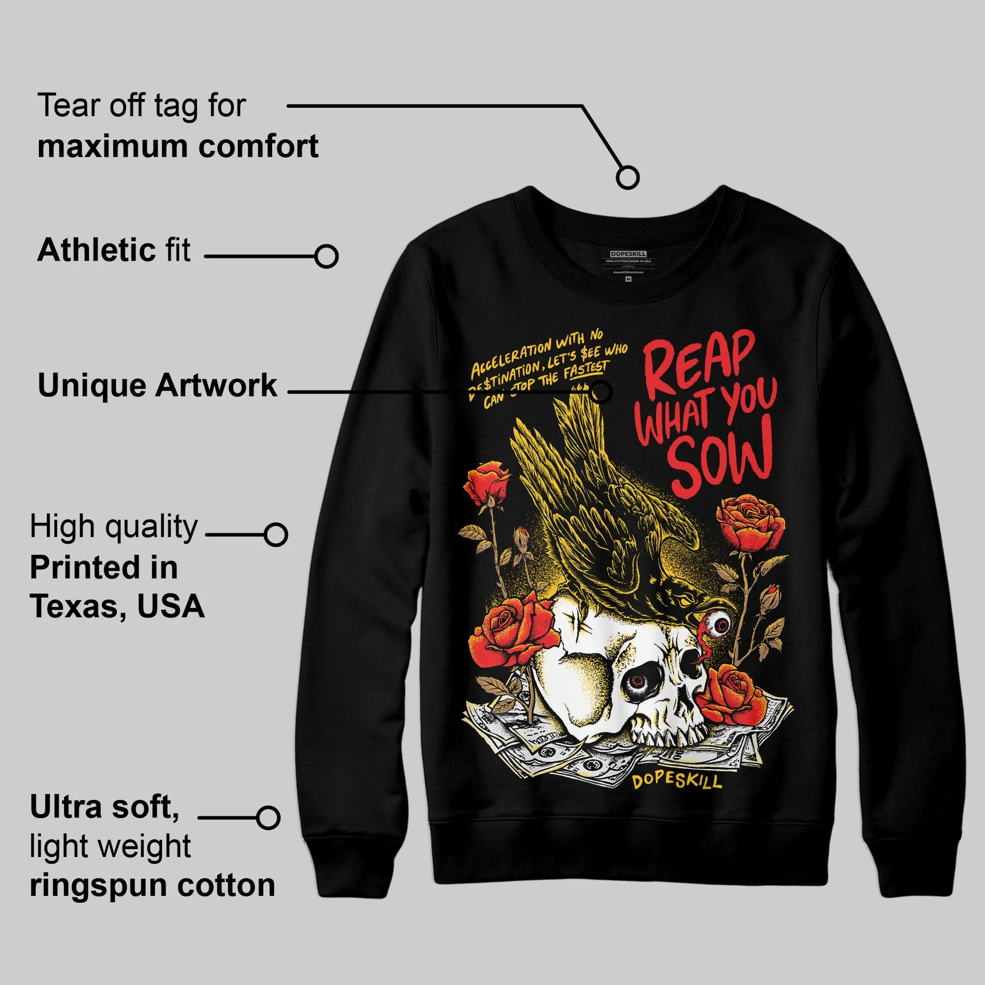 Yellow Collection DopeSkill Sweatshirt Reap What You Sow Graphic sold by DopeSkill product image thumbnail 3