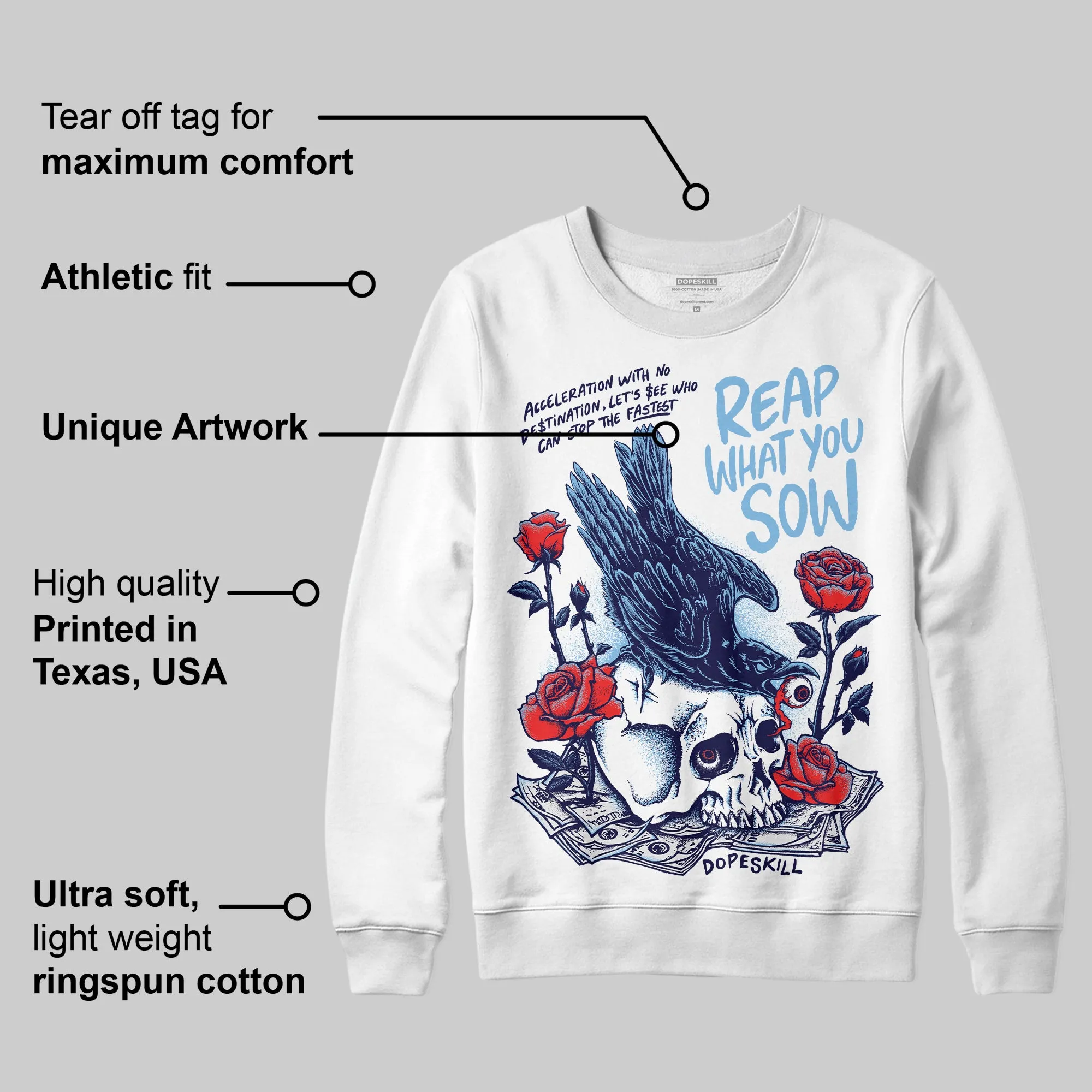 University Blue Collection DopeSkill Sweatshirt Reap What You Sow Graphic sold by DopeSkill product image thumbnail 3