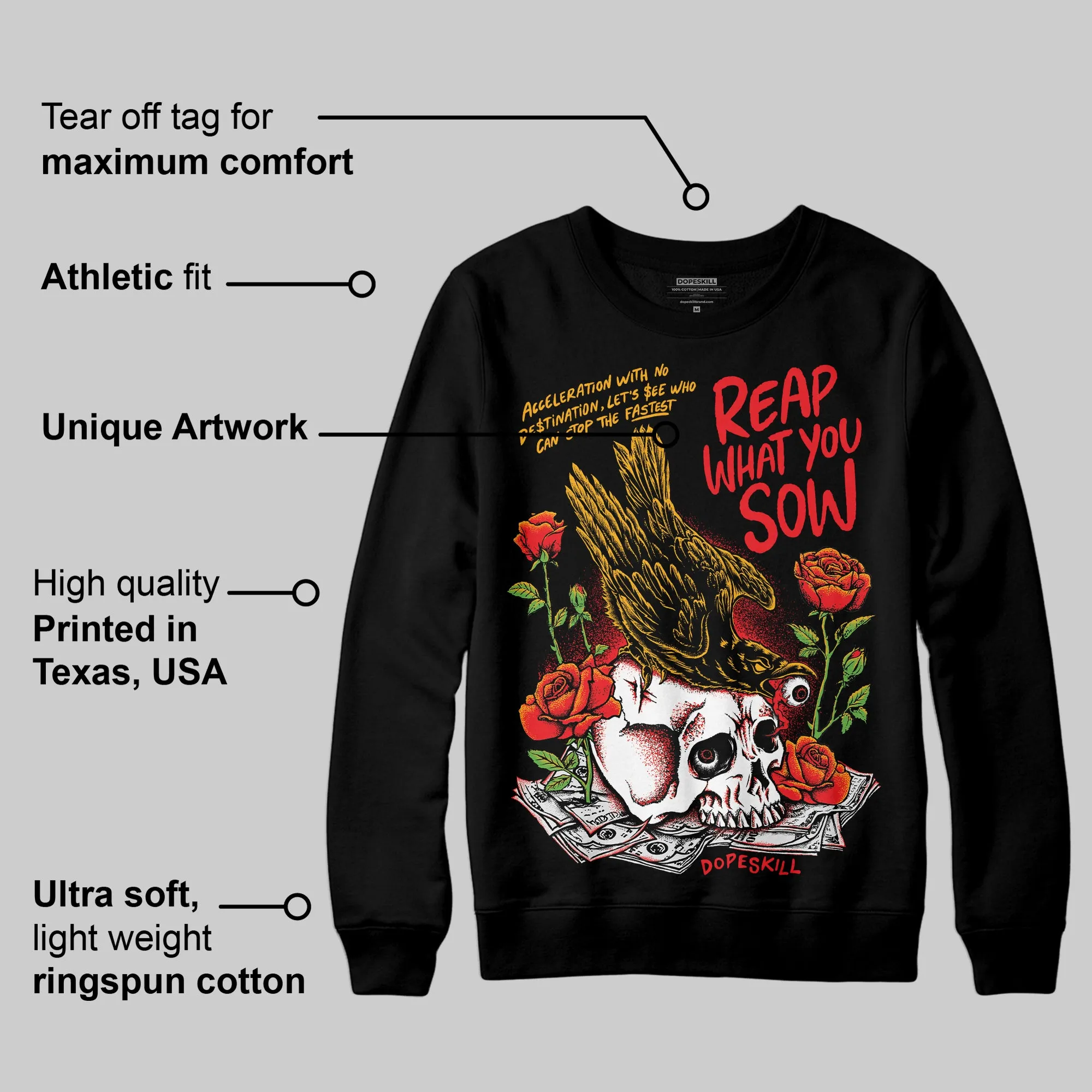 Red Collection DopeSkill Sweatshirt Reap What You Sow Graphic sold by DopeSkill product image thumbnail 3