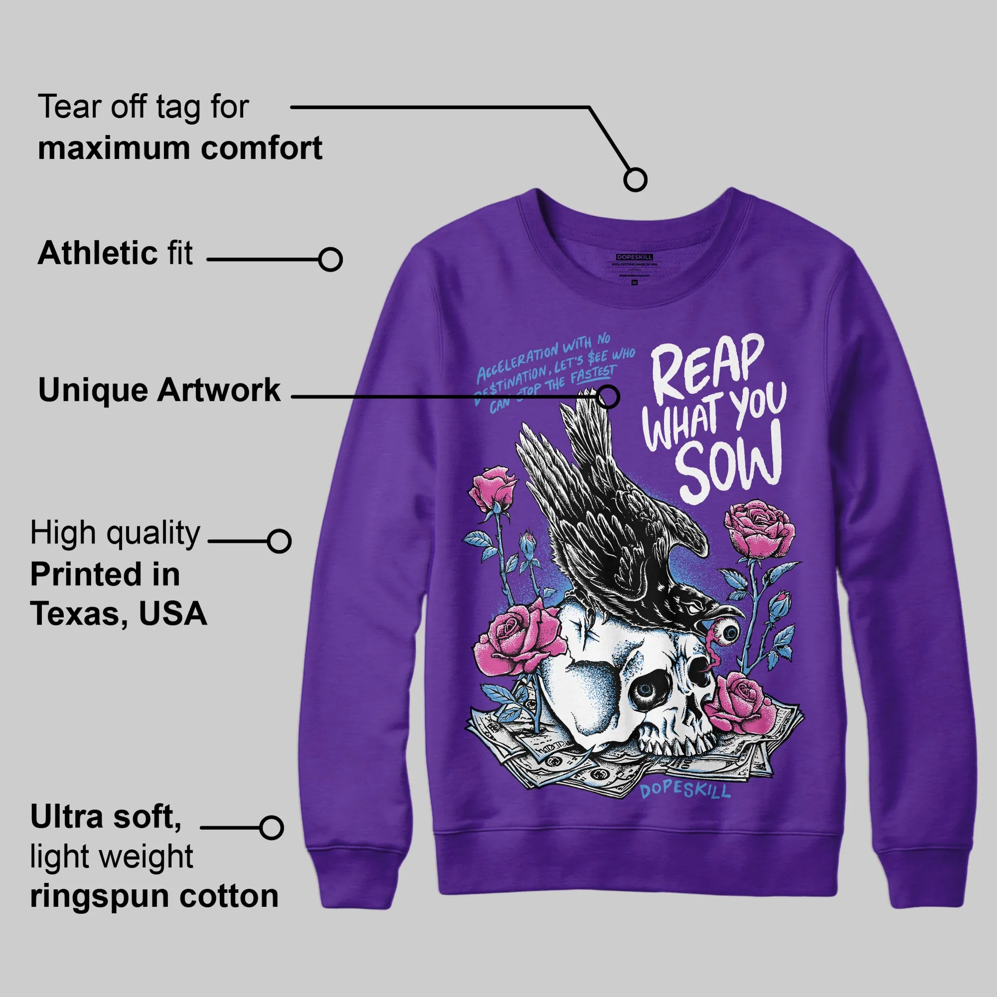 PURPLE Collection DopeSkill Purple Sweatshirt Reap What You Sow Graphic sold by DopeSkill product image thumbnail 2