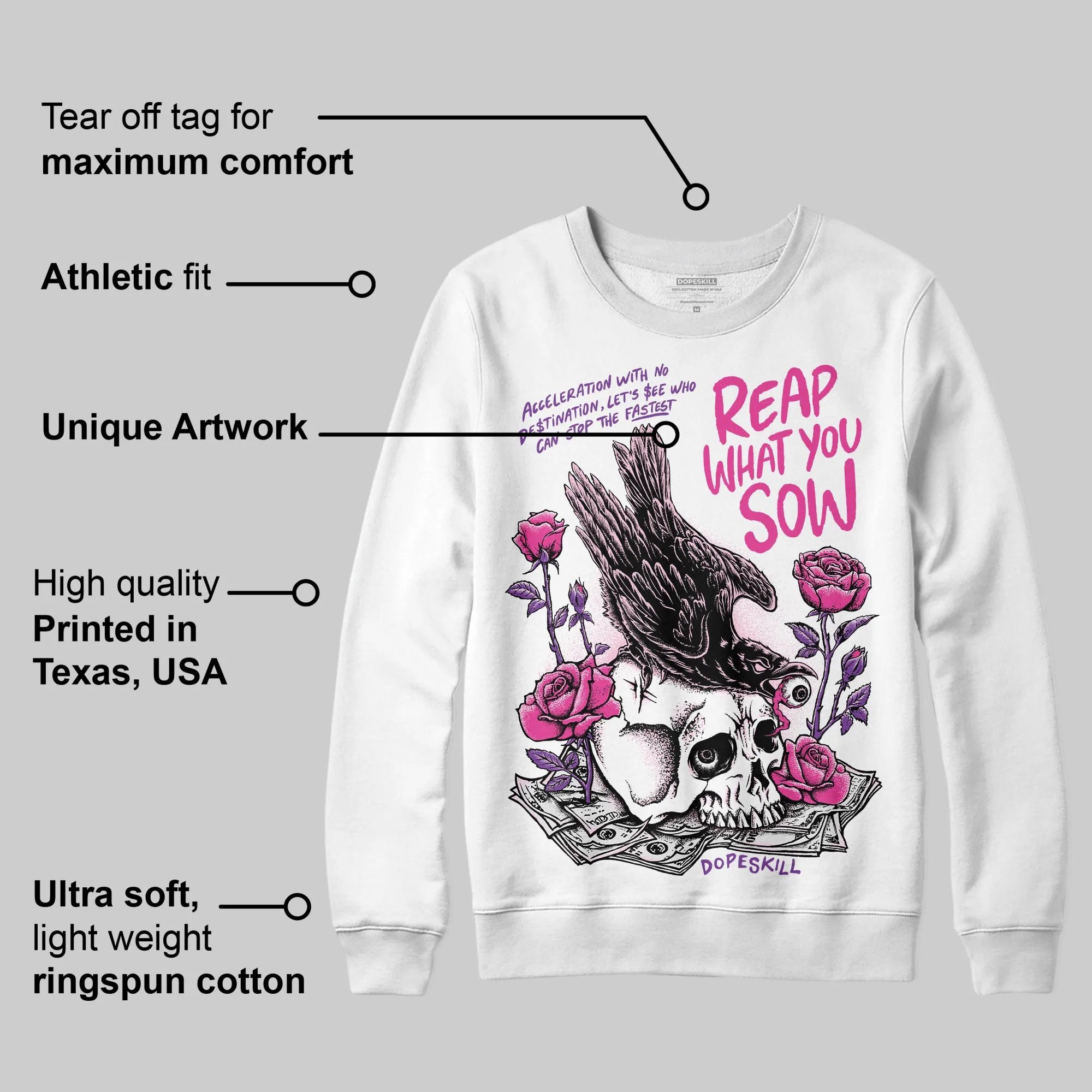 Pink Collection DopeSkill Sweatshirt Reap What You Sow Graphic sold by DopeSkill product image thumbnail 3